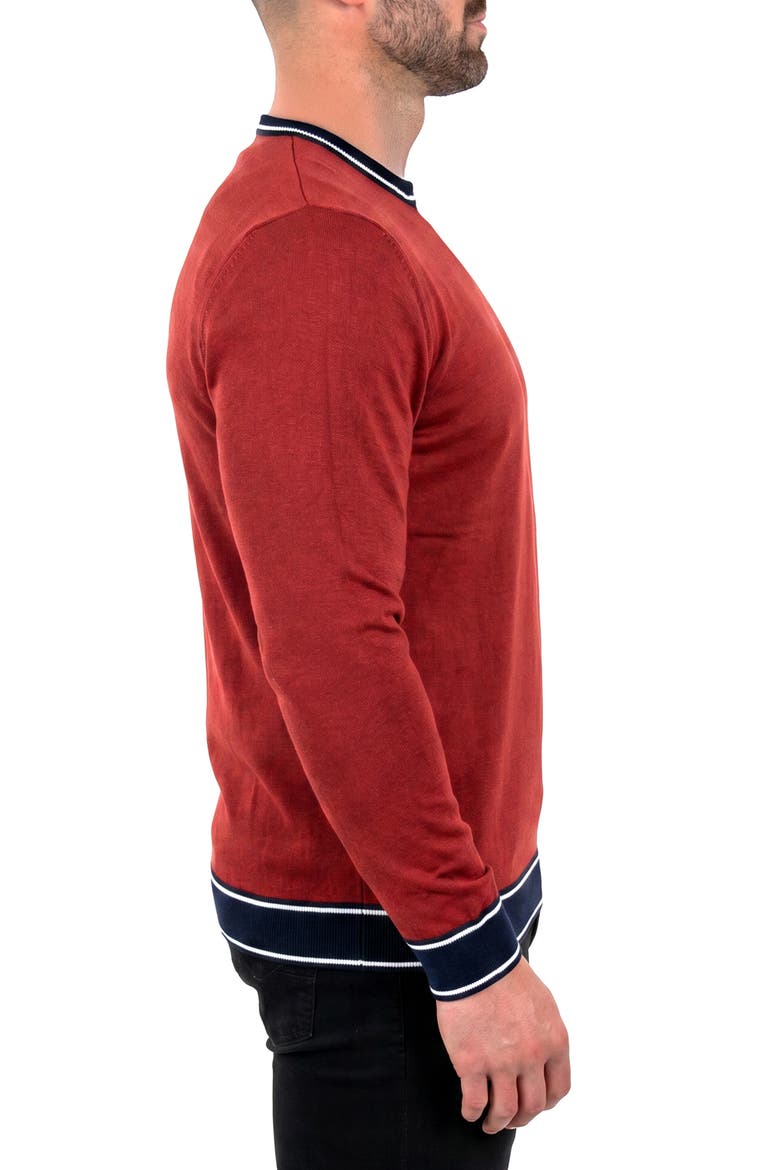 Merino Wool Crewneck Sweater, Alternate, color, BROWN