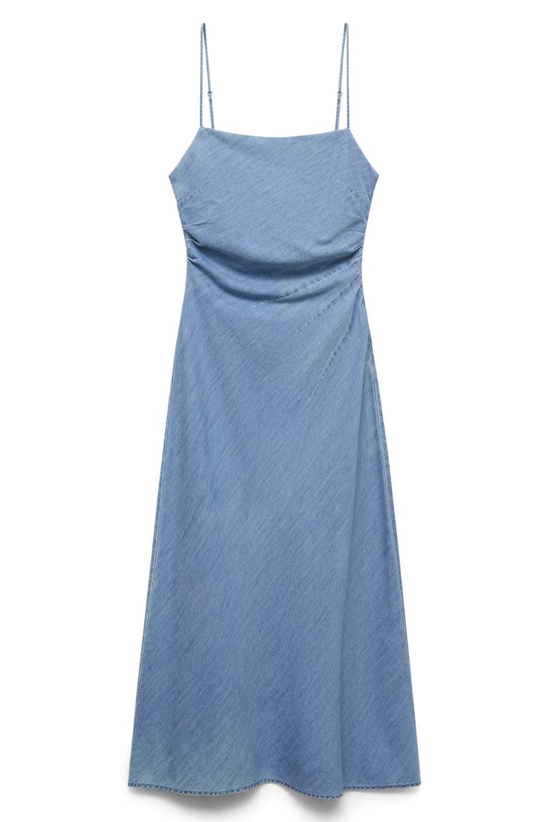 Draped Denim Maxi Dress, Alternate, color, MEDIUM BLUE