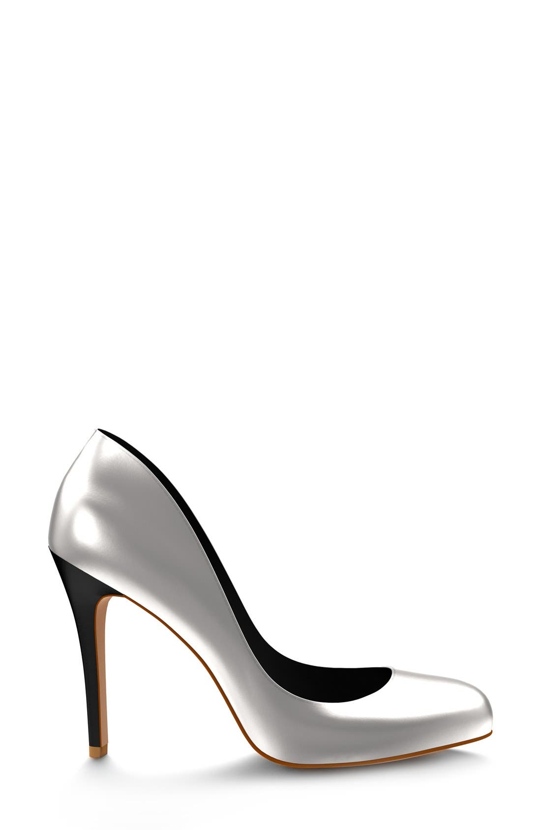 Shoes of Prey Round Toe Metallic  Pump, Alternate, color, 
