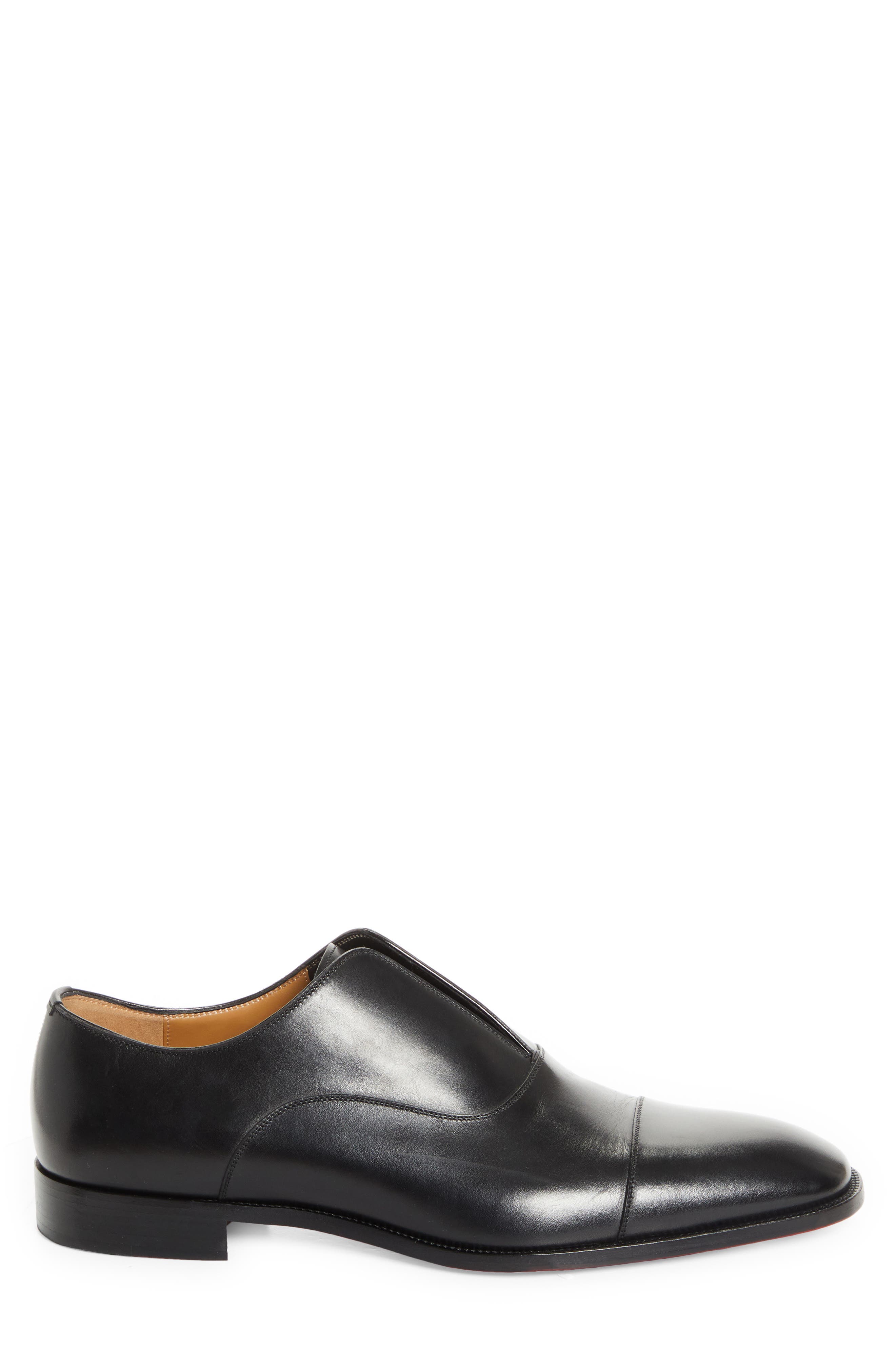 Christian Louboutin Alpha Cap Toe Slip-On, Alternate, color, Black