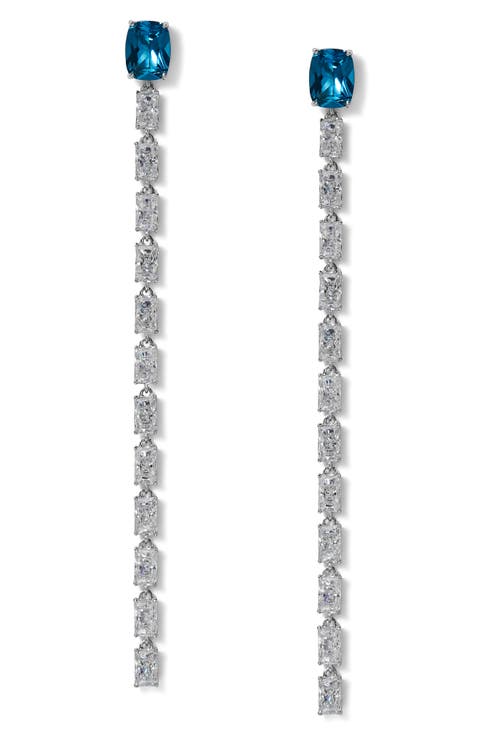Cubic Zirconia Linear Drop Earrings