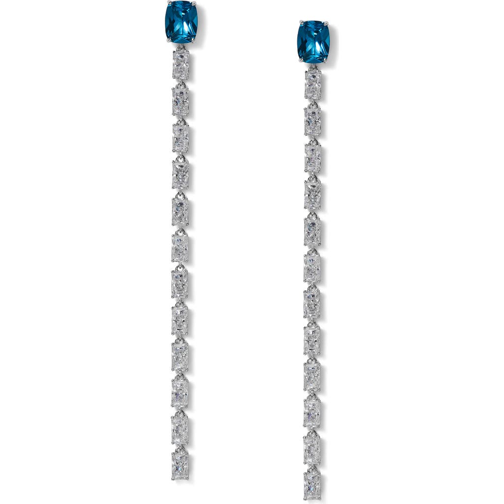 Nadri Cubic Zirconia Linear Drop Earrings In Silver