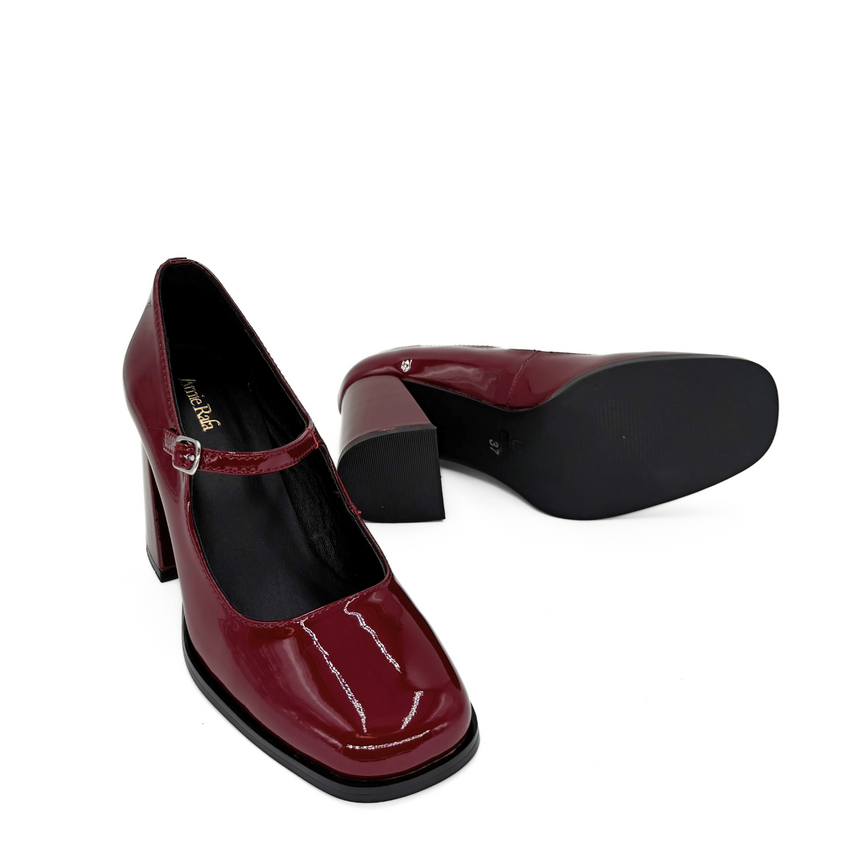 Jackie Mary Jane Heels, Alternate, color, Burgundy