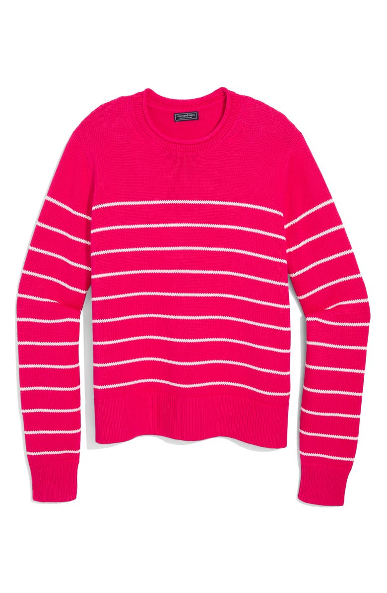 vineyard vines Stripe Cotton Roll Neck Sweater, Alternate, color, Molly Stripe Pink
