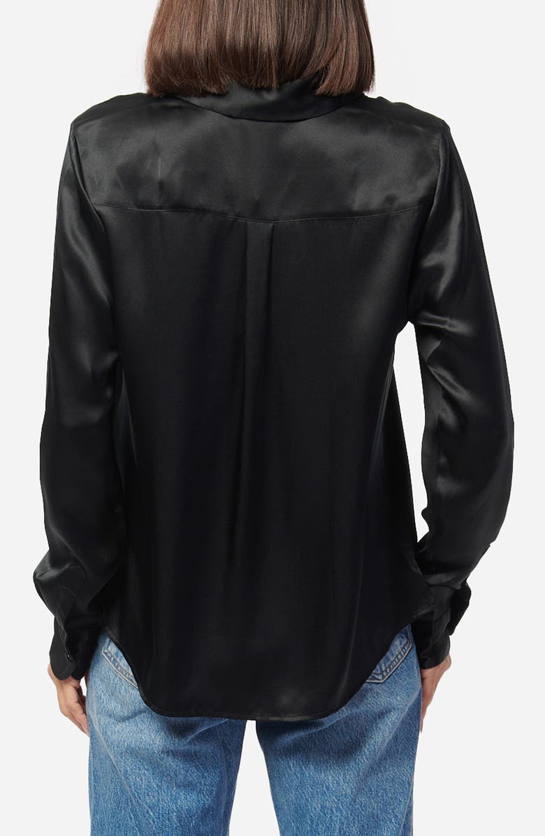 CAMI NYC Crosby Silk Charmeuse Button-Up Shirt, Alternate, color, Black
