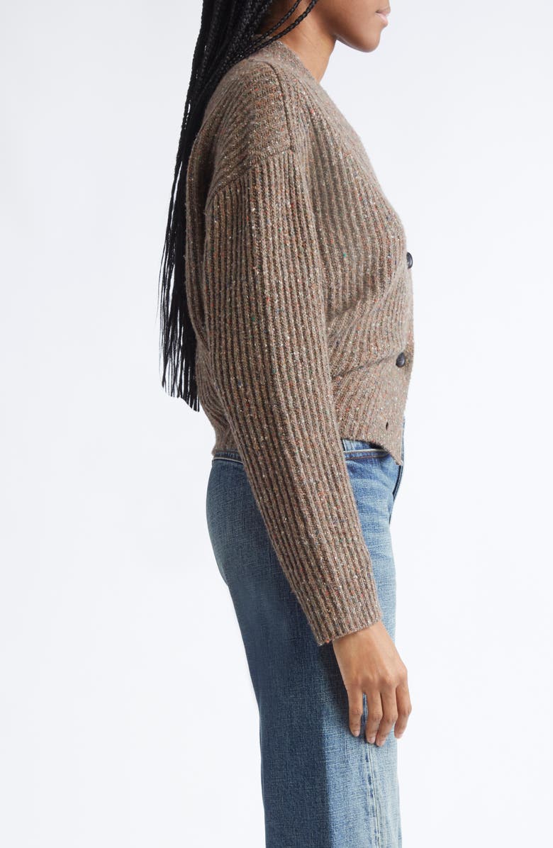 R13 Split Hem Wool Blend Cardigan, Alternate, color, Brown Tweed