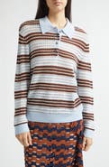 ZANKOV Ryan Pointelle Stripe Merino Wool Polo