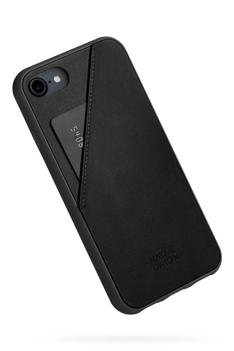 CLIC Card iPhone 7/8 & 7/8 Plus Case, Alternate, color, LEATHER BLACK