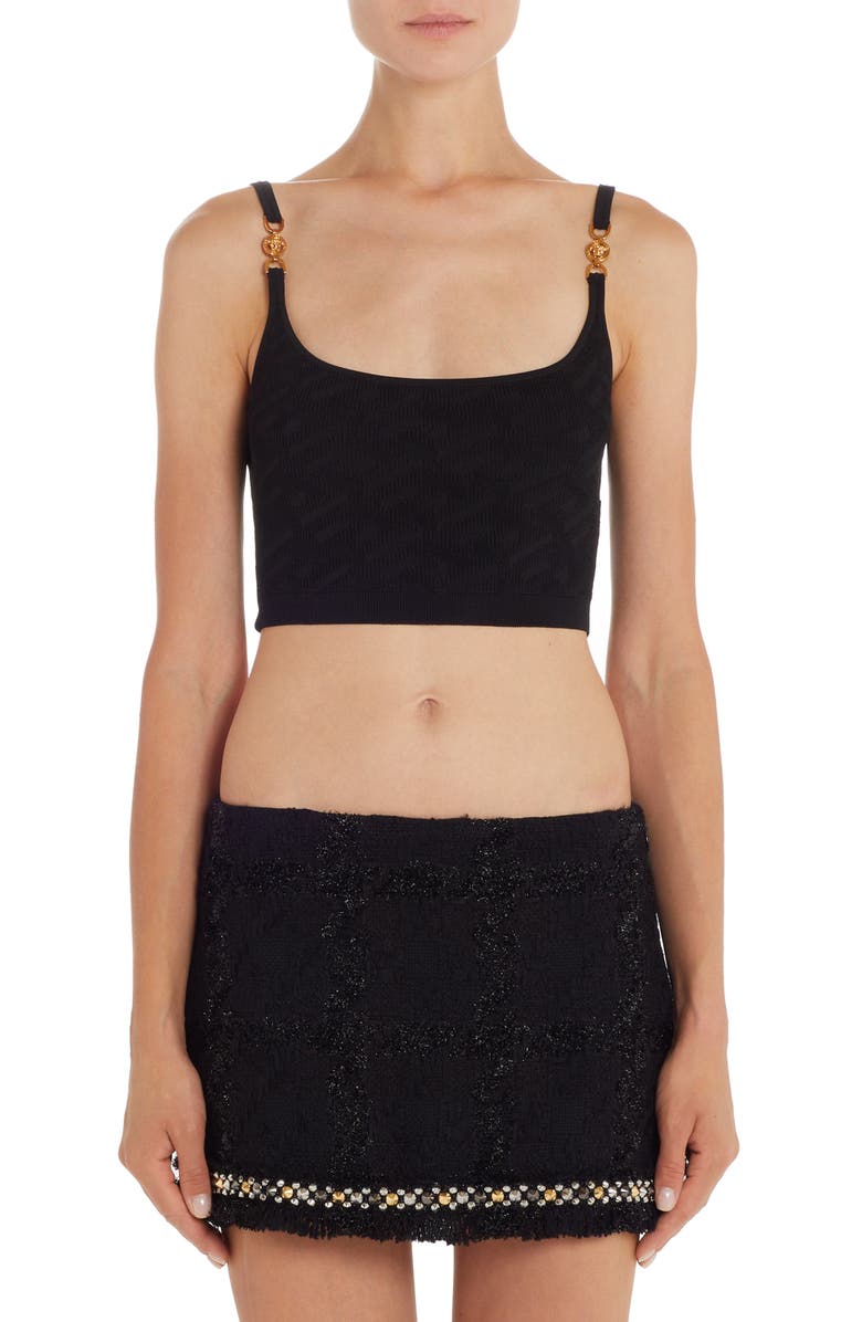 Versace Medusa Strap Bra Top, Main, color,