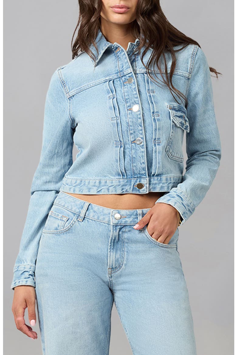 Sabrina Classic Denim Jacket, Main, color, WHIMSY BLUE