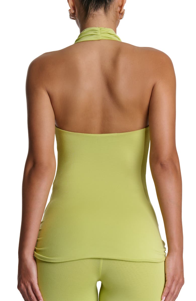 Naked Wardrobe Side Twist Halter Top, Alternate, color, Chartreuse