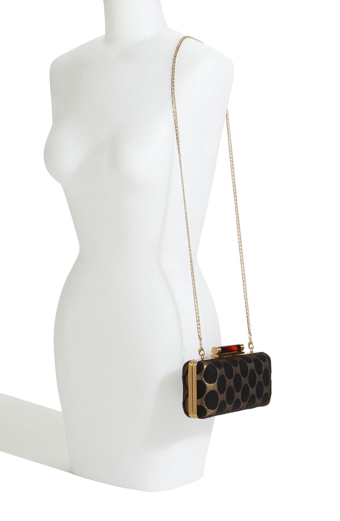 'Tonda' Printed Cotton Clutch, Alternate, color, SPOTTY GOLD