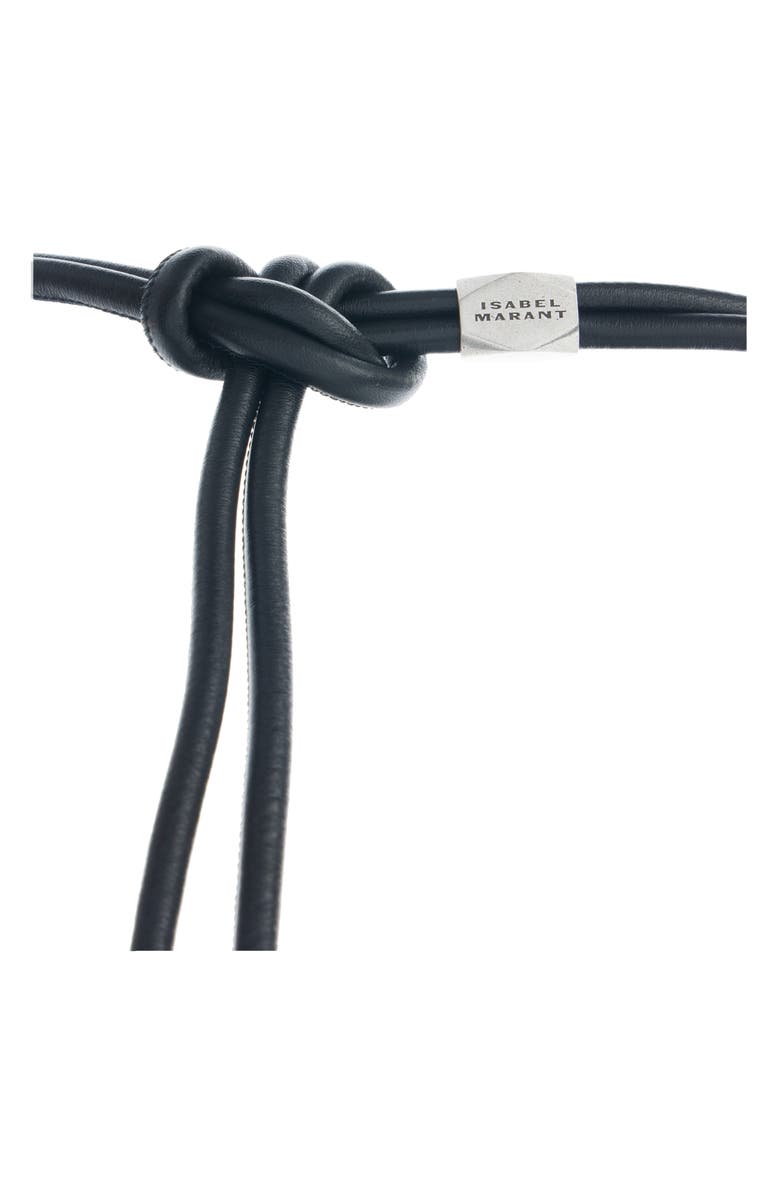 Isabel Marant Silvia Leather Belt, Alternate, color, Black/ Silver