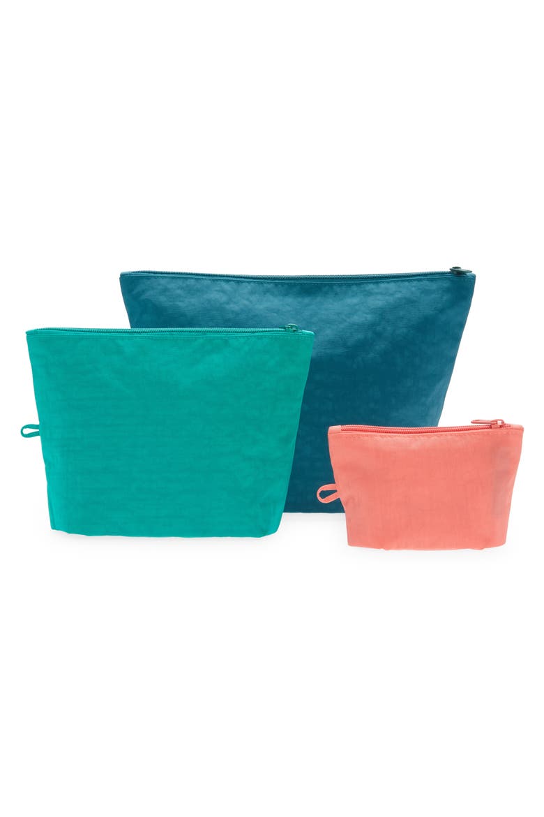 Go Set of 3 Nylon Zip Pouches, Alternate, color, WATERMELON SLICE