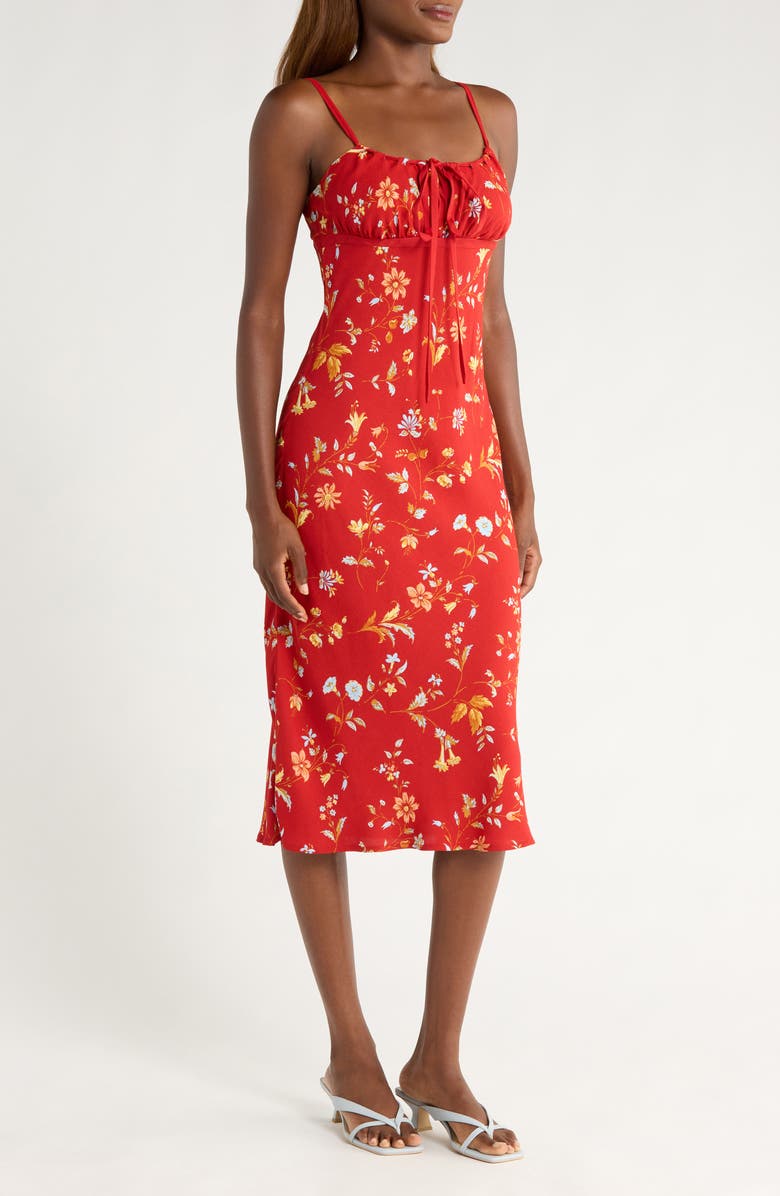 Reformation Camira Floral Empire Waist Slipdress, Alternate, color, Borsa