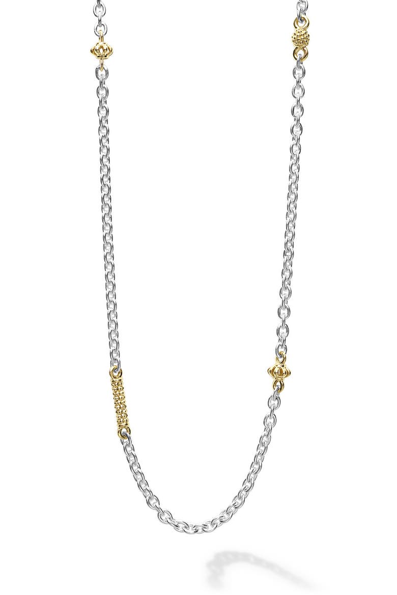 'Caviar Icon' Chain Necklace, Alternate, color, SILVER