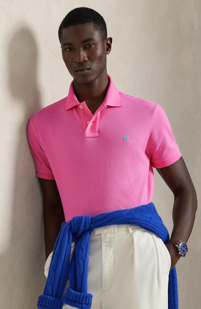 Polo Ralph Lauren Iconic Cotton Piqué Polo, Alternate, color, Baja Pink