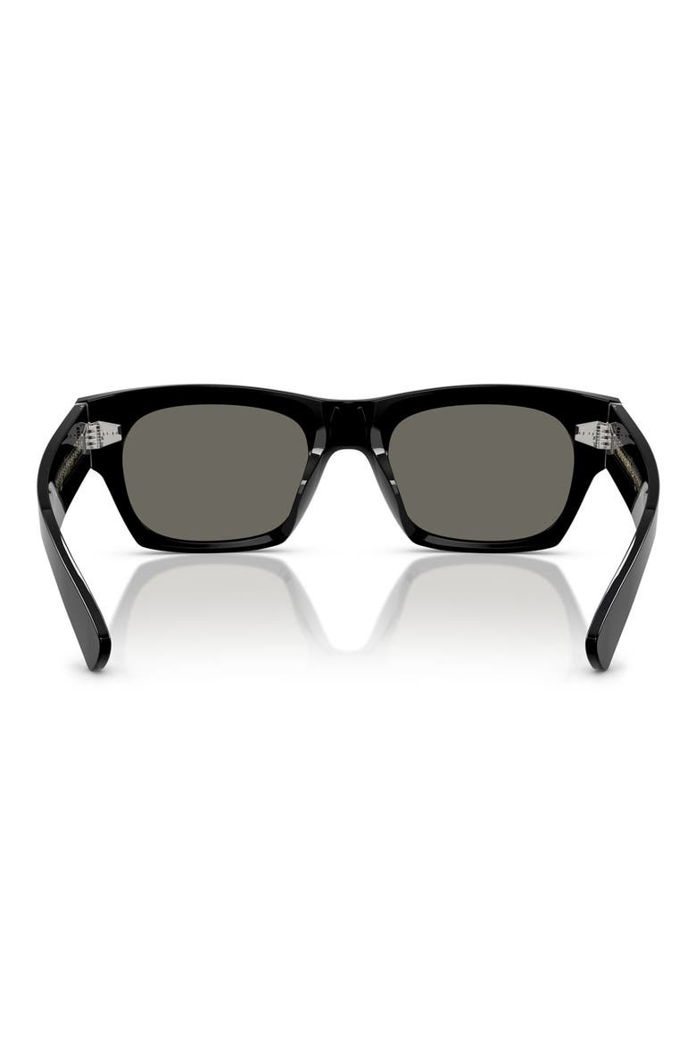 Kasdan 51mm Rectangular Sunglasses, Alternate, color, BLACK / CARBON GREY