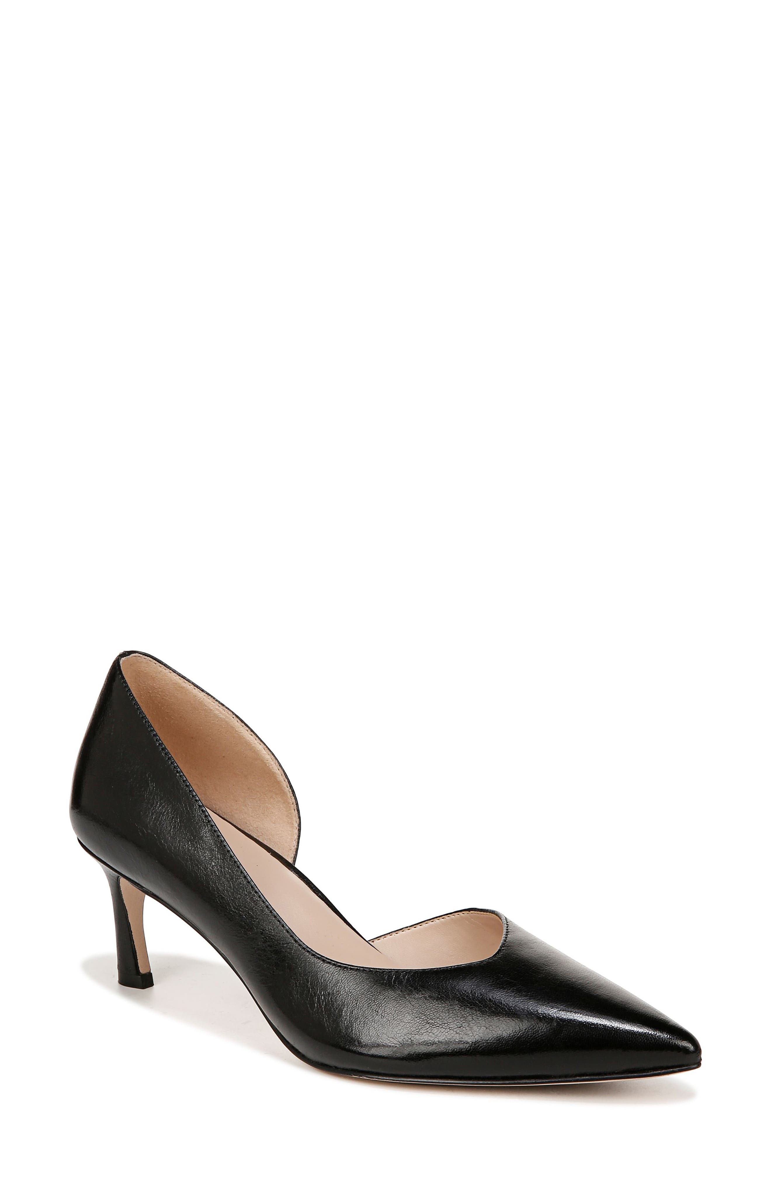 27 EDIT Naturalizer Faith Half d'Orsay Pointed Toe Pump, Main, color, Black Leather