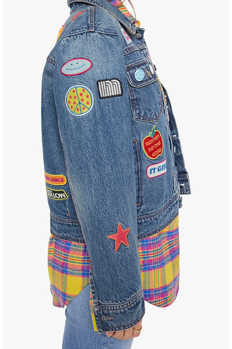 The Duo Patched Denim Jacket, Alternate, color, WORLD TOUR