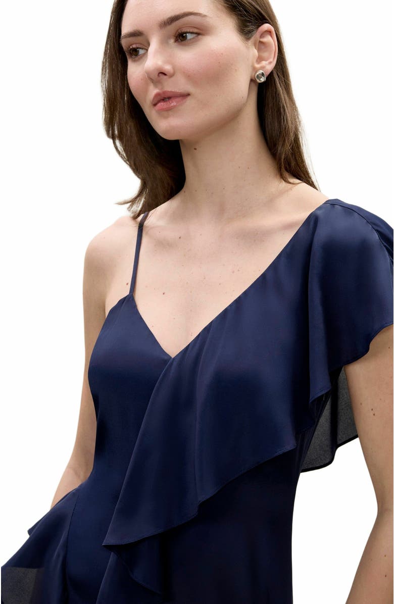 Rebecca Taylor Irie Silky Dress, Alternate, color, Navy