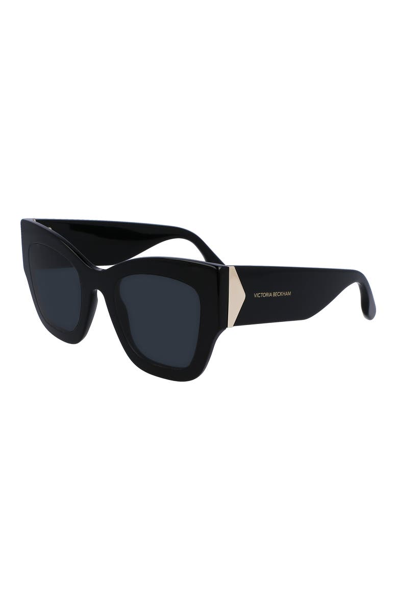 51mm Butterfly Sunglasses, Alternate, color, BLACK
