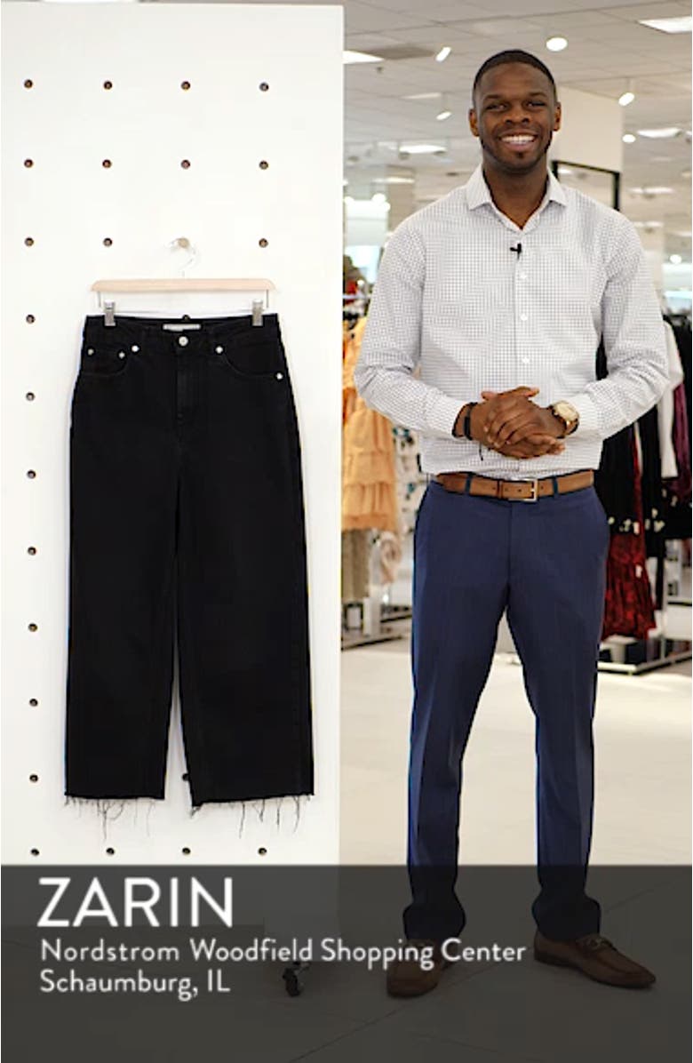 High Waist Wide Leg Crop Jeans, sales video thumbnail