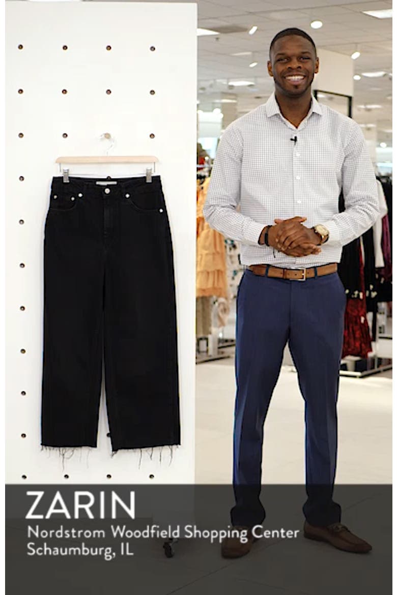 High Waist Wide Leg Crop Jeans video