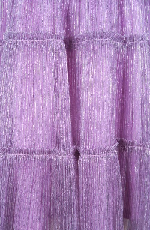 Zunie Kids' Smocked Flutter Sleeve Dress In Purple