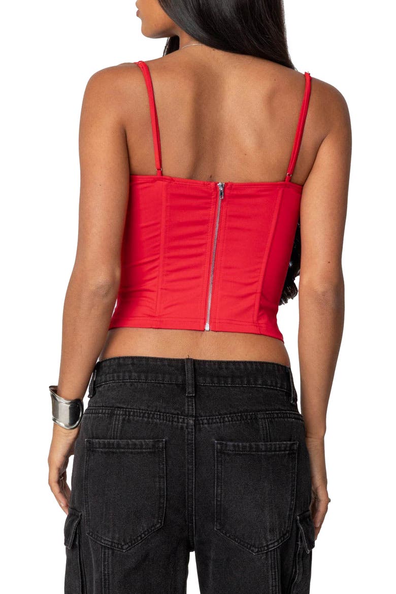 Juno Corset Crop Camisole, Alternate, color, RED