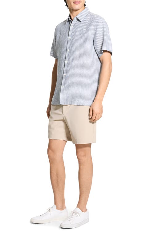 Theory Irving Linen Stripe Standard Fit Button Down Shirt