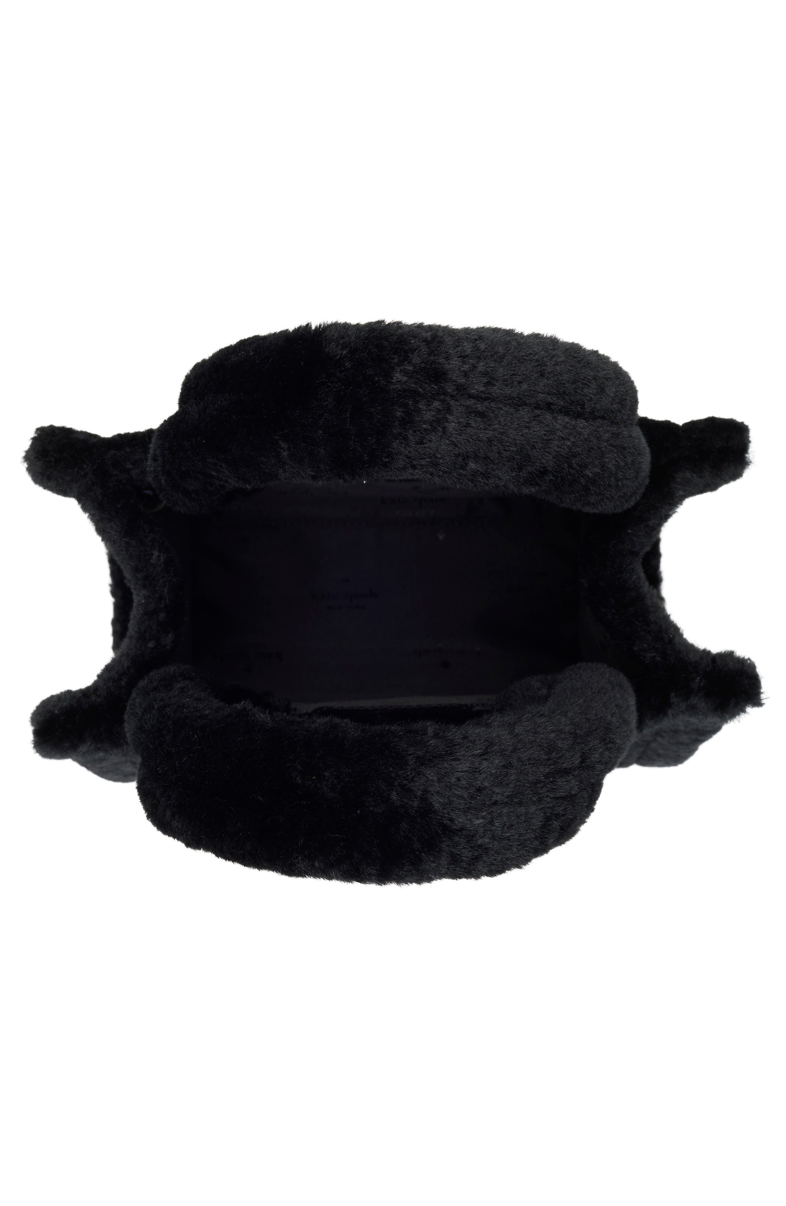 Kate Spade New York ellie faux fur small tote bag, Alternate, color, Black