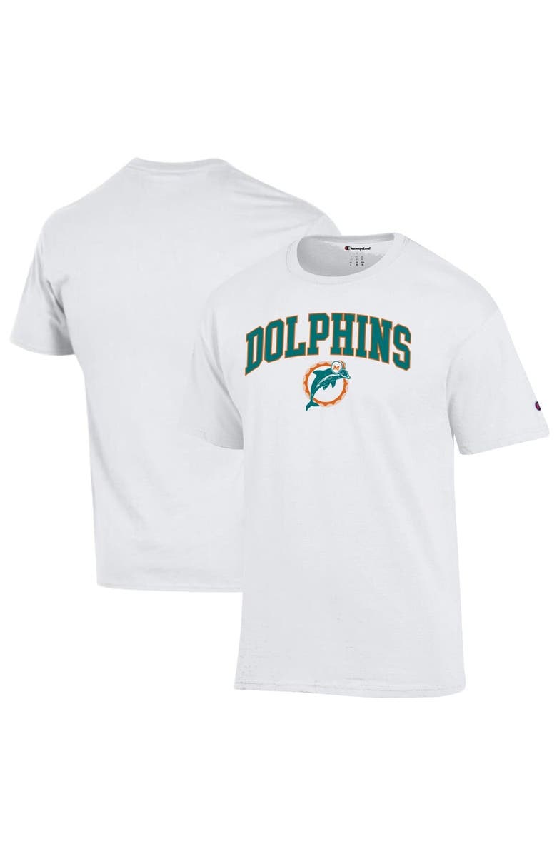 Champion Men's Champion White Miami Dolphins Arch Over Logo T-Shirt, Main, color, White