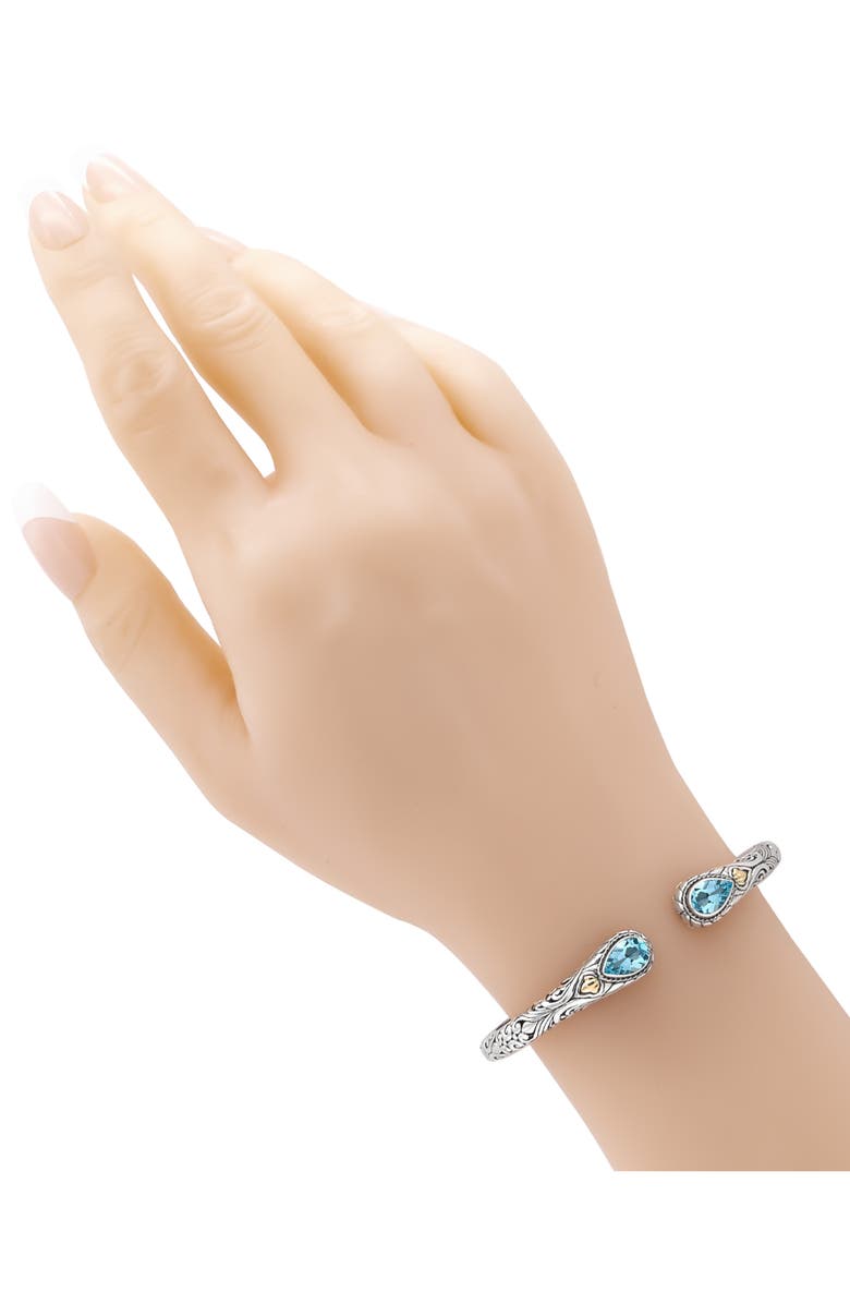 DEVATA Two-Tone Topaz Cuff Bracelet, Alternate, color,