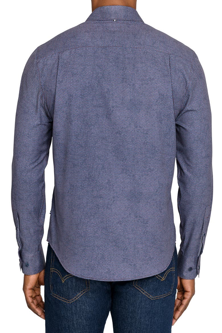 Prism Print Woven Long Sleeve Basic, Alternate, color, BROWN/BLUE