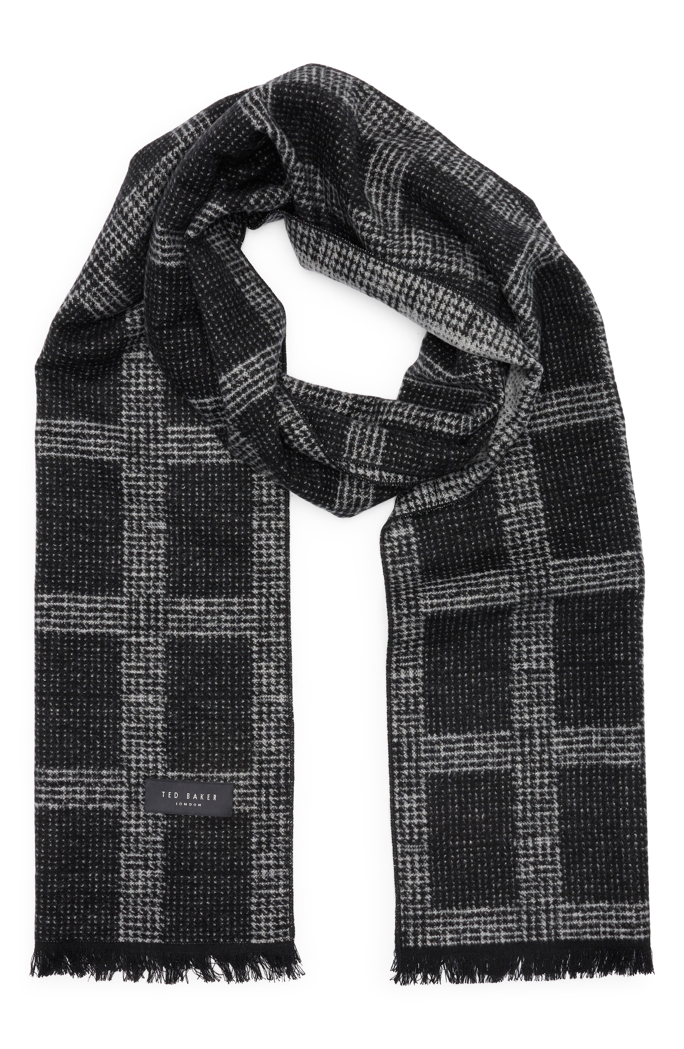 Ted Baker London Plaid Silk Reversible Scarf