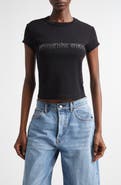 Alexander Wang Hotfix Crystal Logo Baby Tee