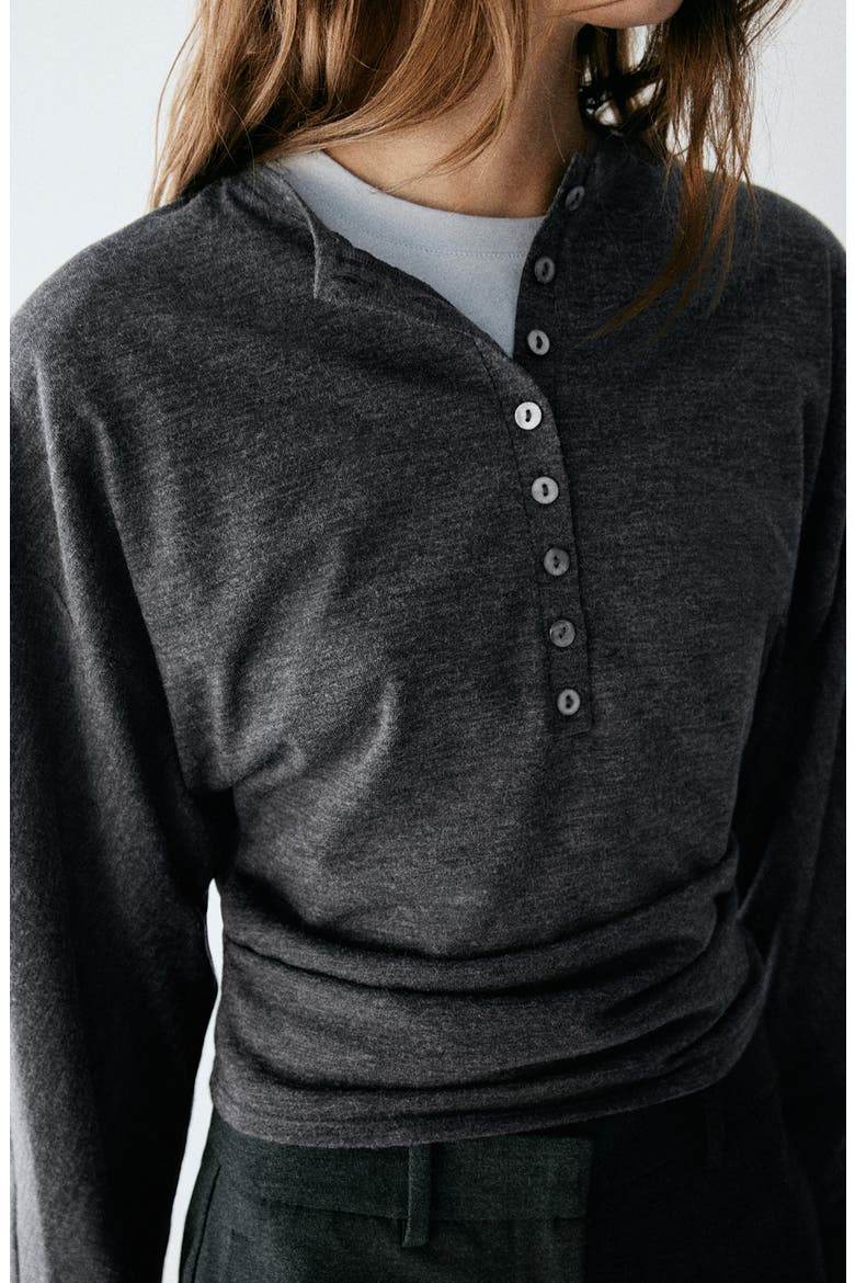 Henley Sweater, Alternate, color, GREY