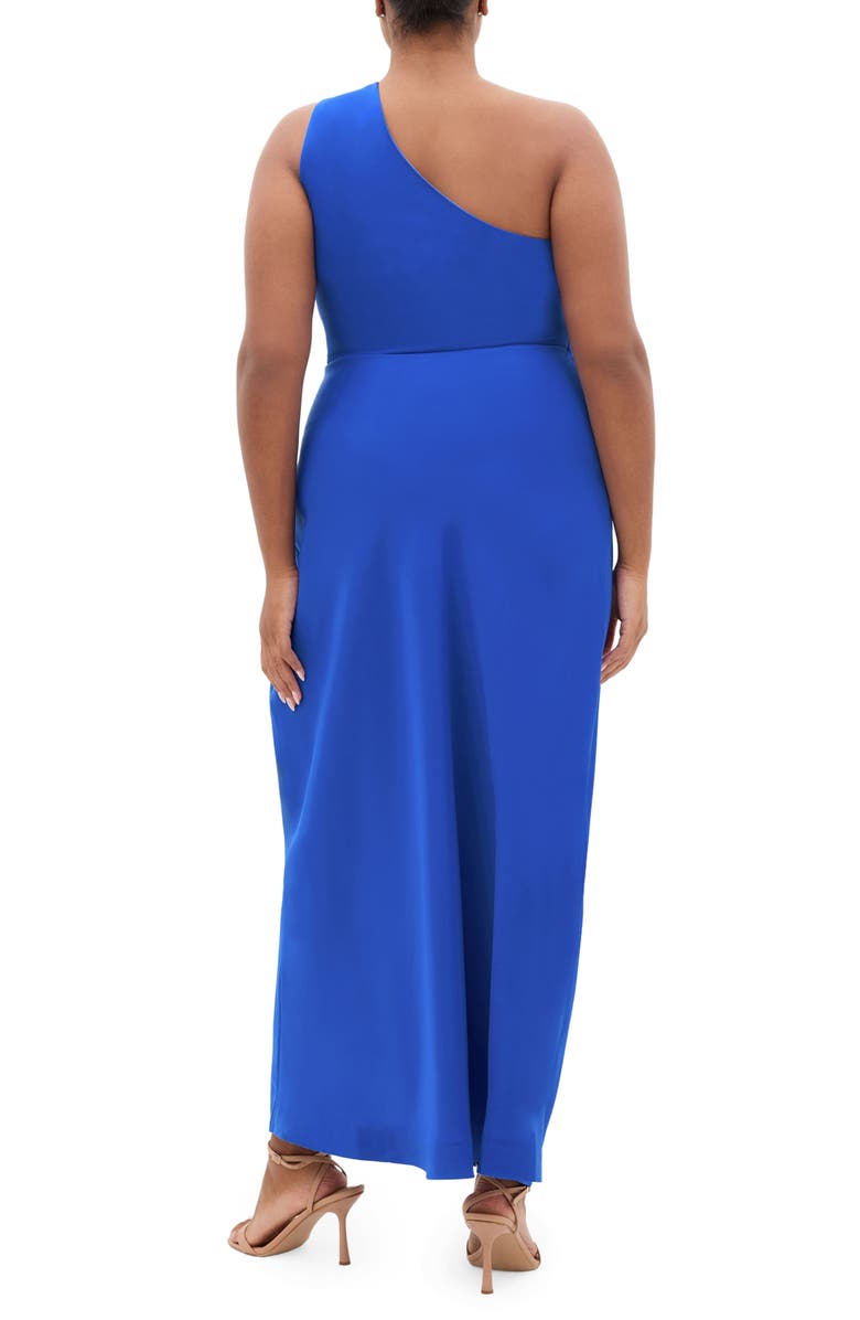 City Chic Joy One-Shoulder Maxi Dress, Alternate, color, Cerulean