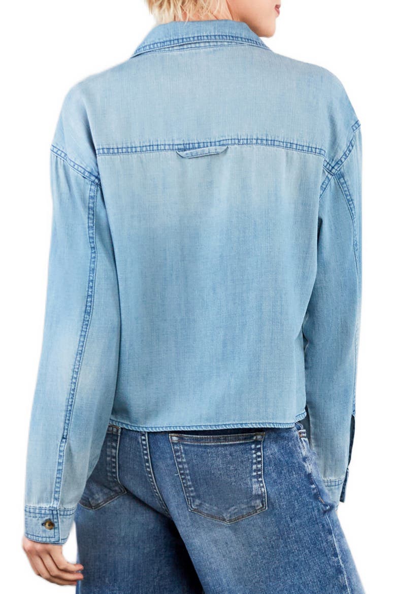 Maeve Long Sleeve Denim Button-Up Shirt, Alternate, color, WASHED DENIM