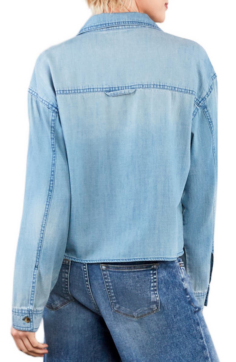 HINT OF BLU Maeve Long Sleeve Denim Button-Up Shirt, Alternate, color, Washed Denim