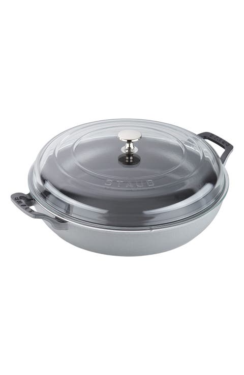 3.5 Quart Enameled Cast Iron Braiser with Glass Lid