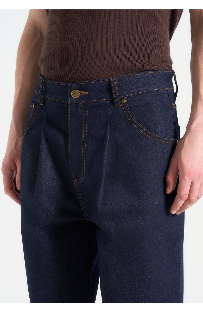 Manière De Voir Arnault Pleated Denim Jeans, Alternate, color, Indigo