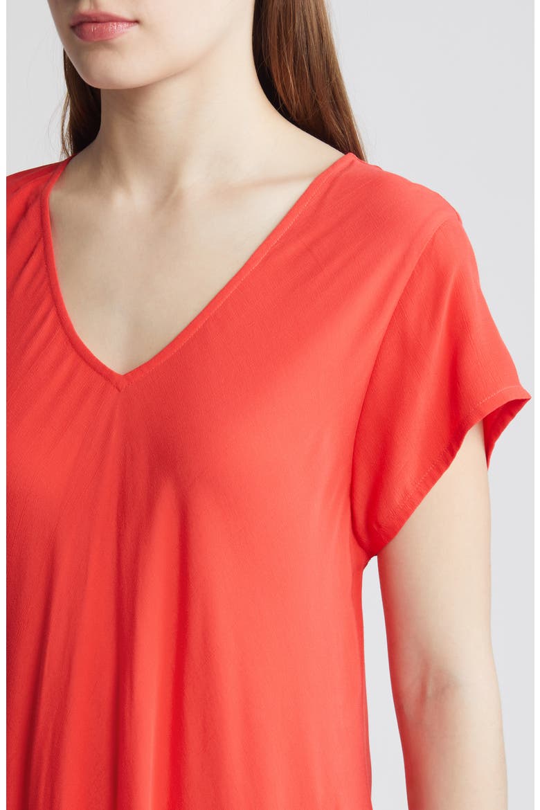 Nebili V-Neck Shift Dress, Alternate, color, HIBISCUS
