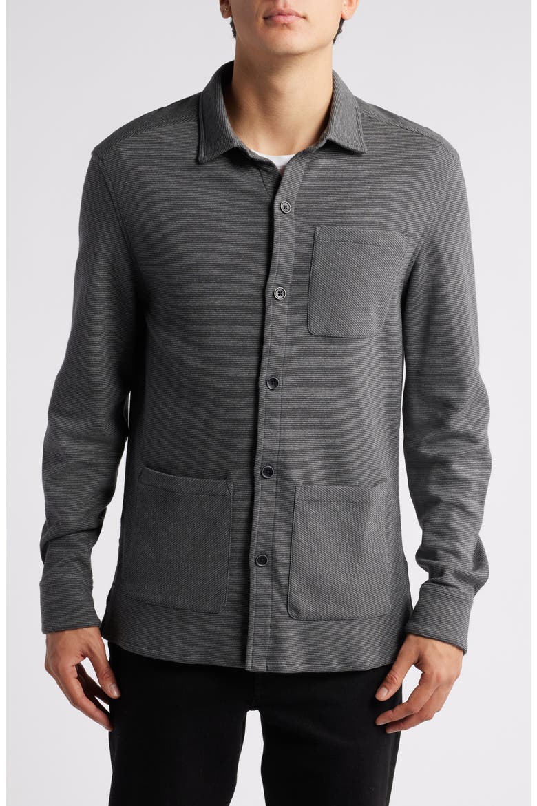 Lockhead Cotton Blend Knit Overshirt, Main, color, DARK GREY
