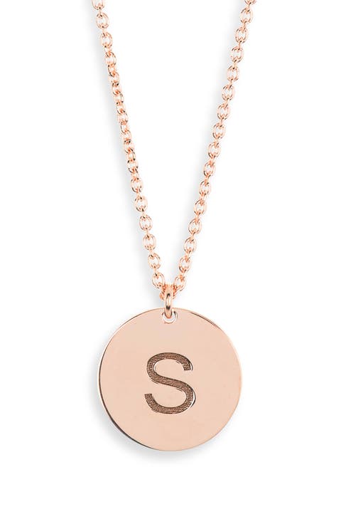 Initial Disc Pendant Necklace