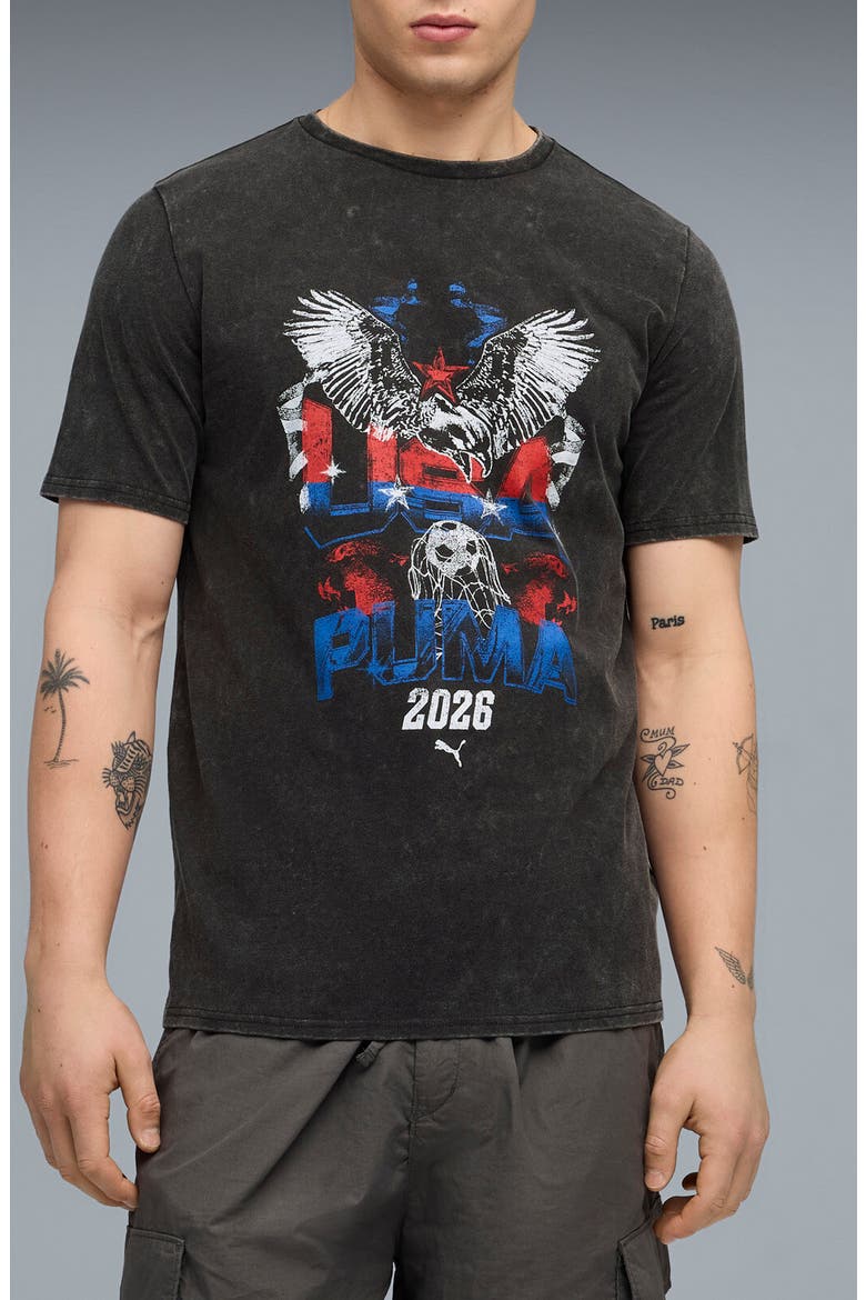 Fanpack '90s Bespoke USA Cotton Graphic T-Shirt, Main, color, PUMA BLACK/ PUMA RED