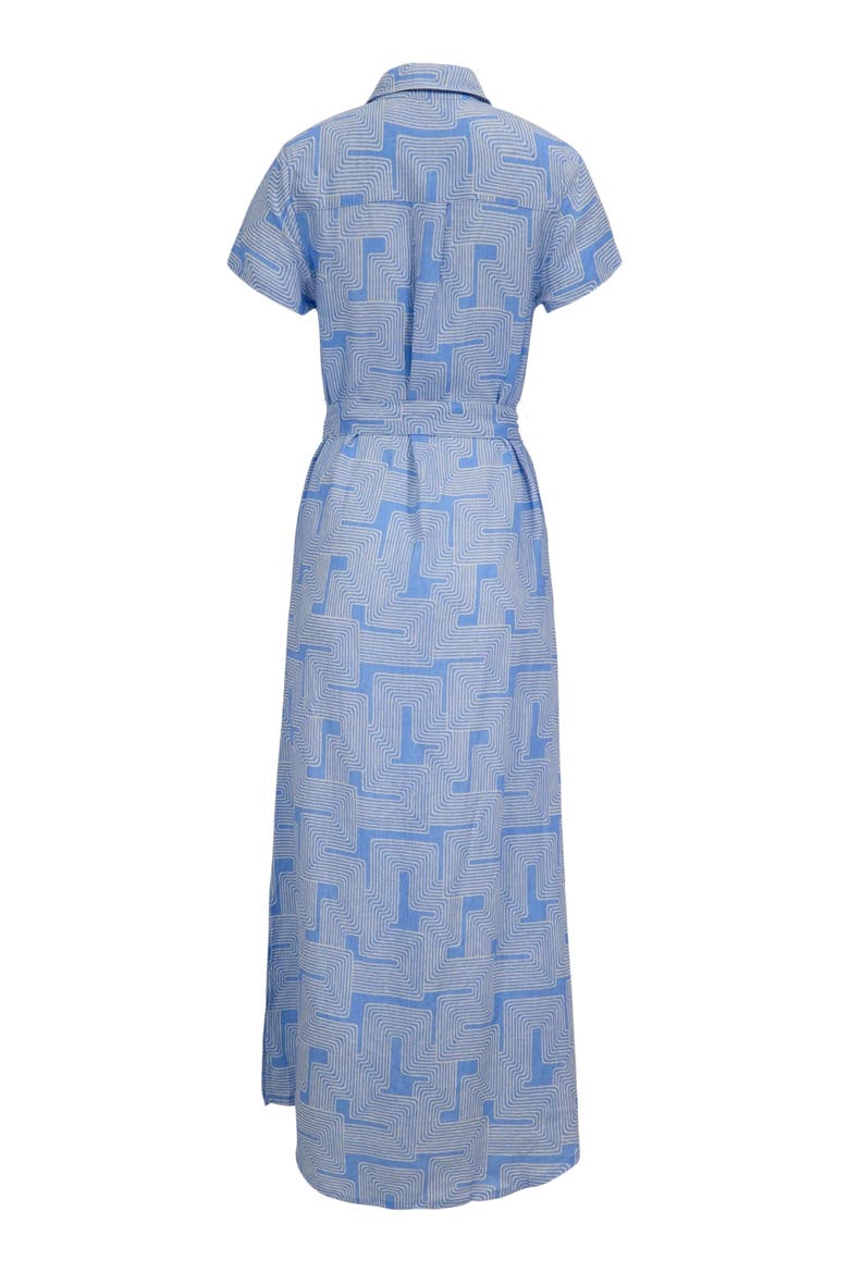 Inter Twine Womens Linen Shirt Dress, Alternate, color, INTER TWINE BLUE