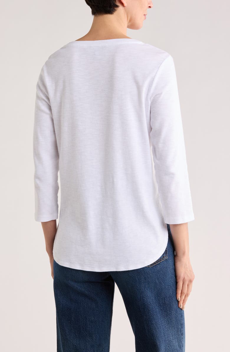 Tommy Bahama Ribbed High-Low Cotton Shirt, Alternate, color, White