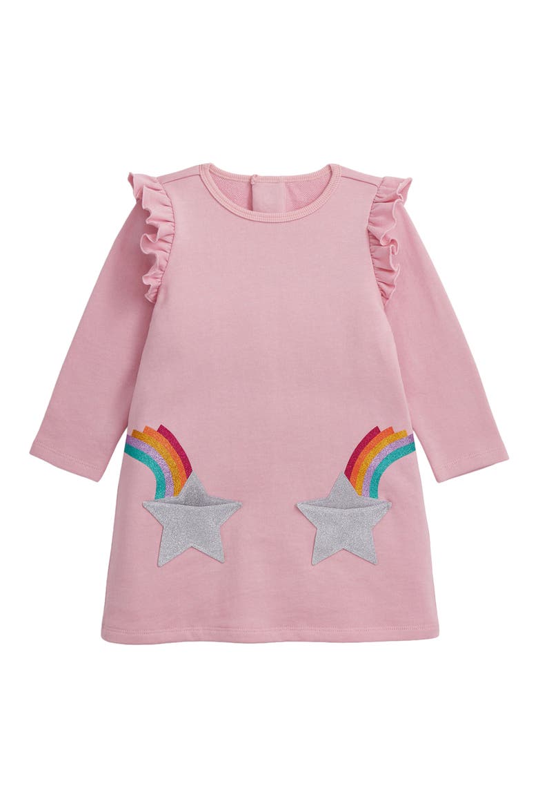 Kids' Fidget Pocket Long Sleeve Ruffle Dress, Main, color, PINK